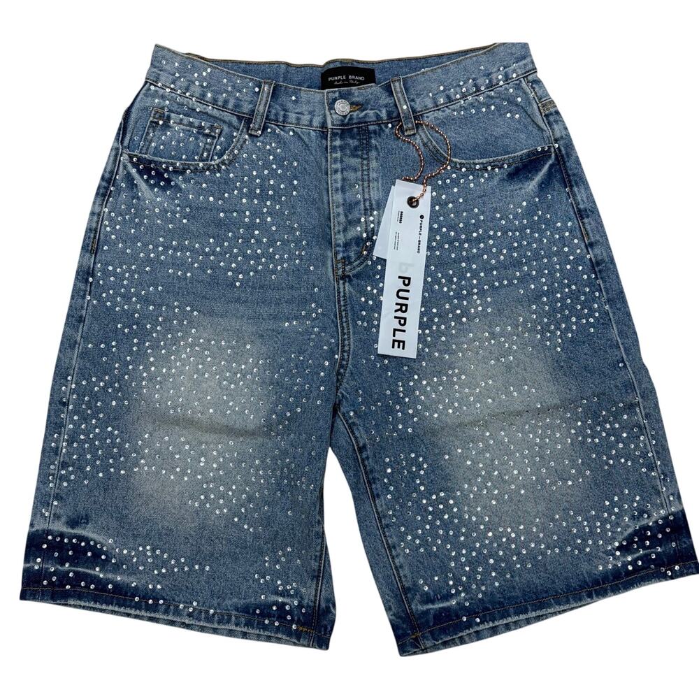 Purple Brand Rhinestone Denim Shorts | NWT